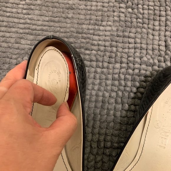 Chanel Patent Leather Peep Toe Ballet Flat - Picture 4 of 7